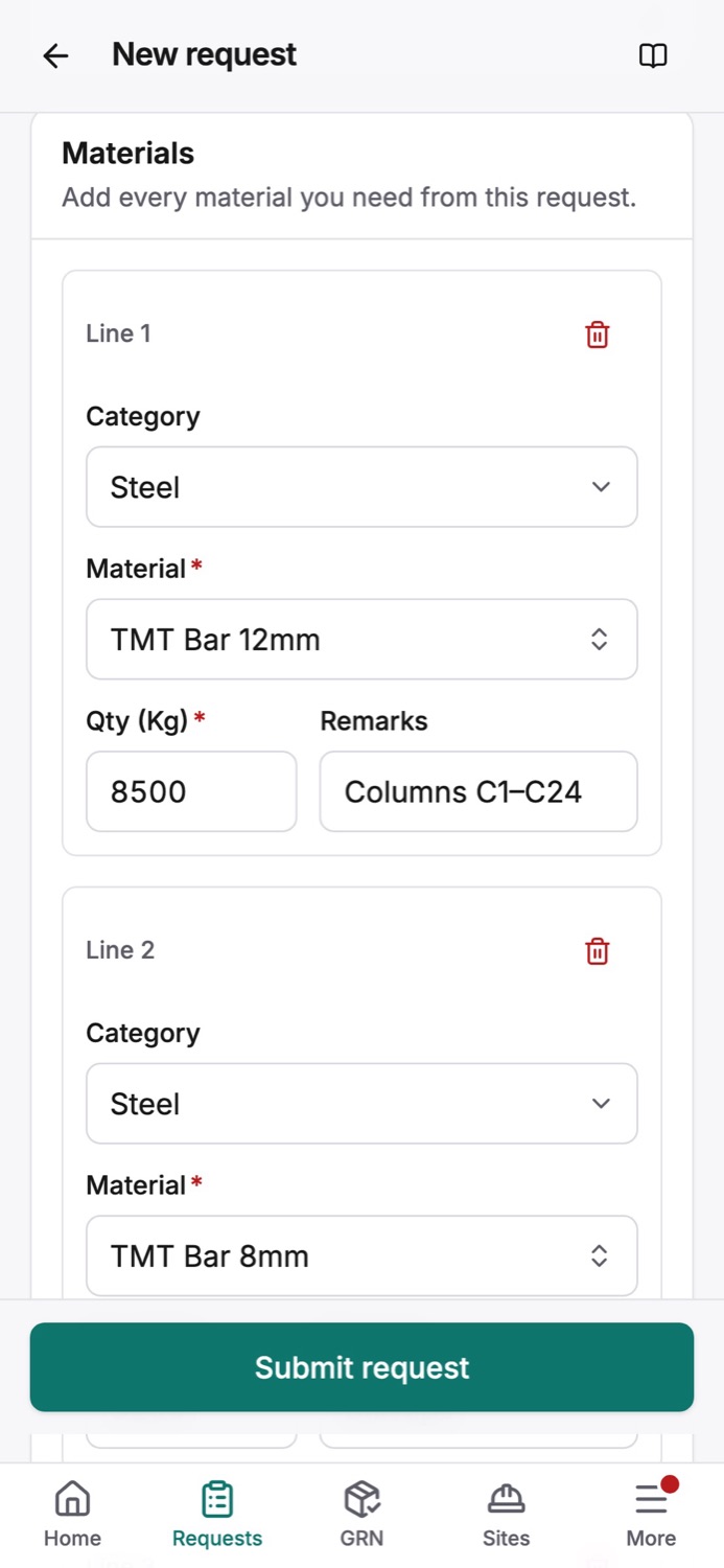 A purchase request on a phone